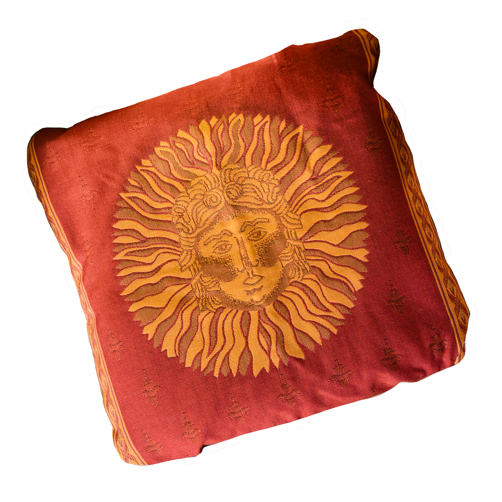 Podložka čtverec 36x36, slunce, podklad červená