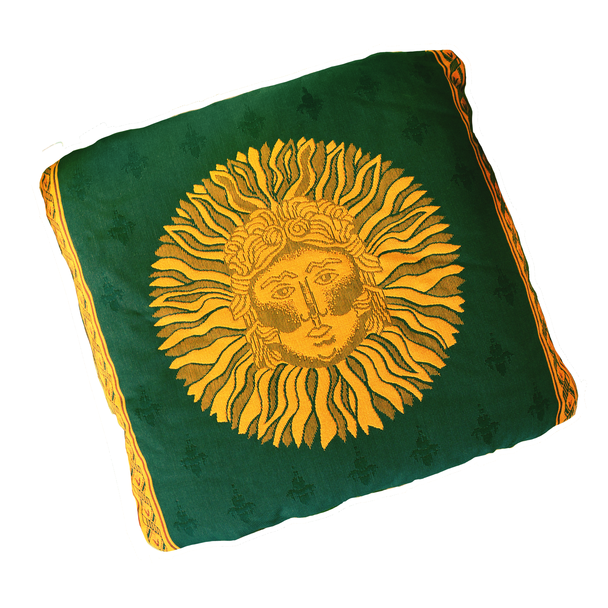 Podložka čtverec 36x36, slunce, podklad zelený