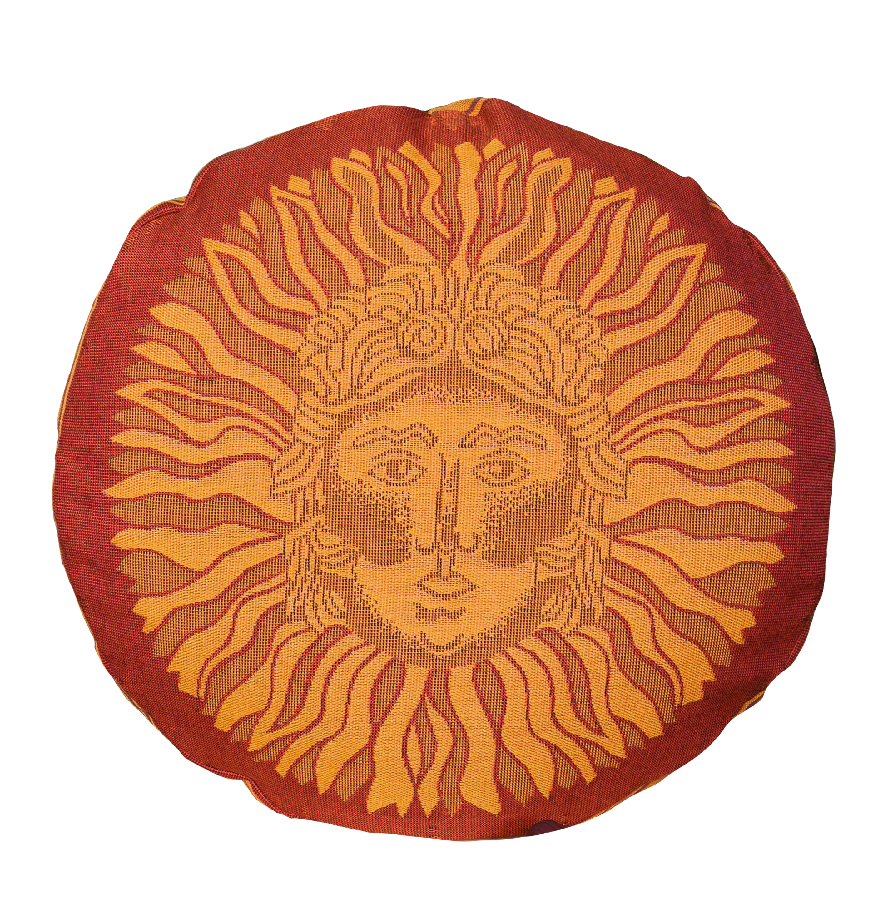 Taburetka výška 10 cm, vzor slunce, podklad červená